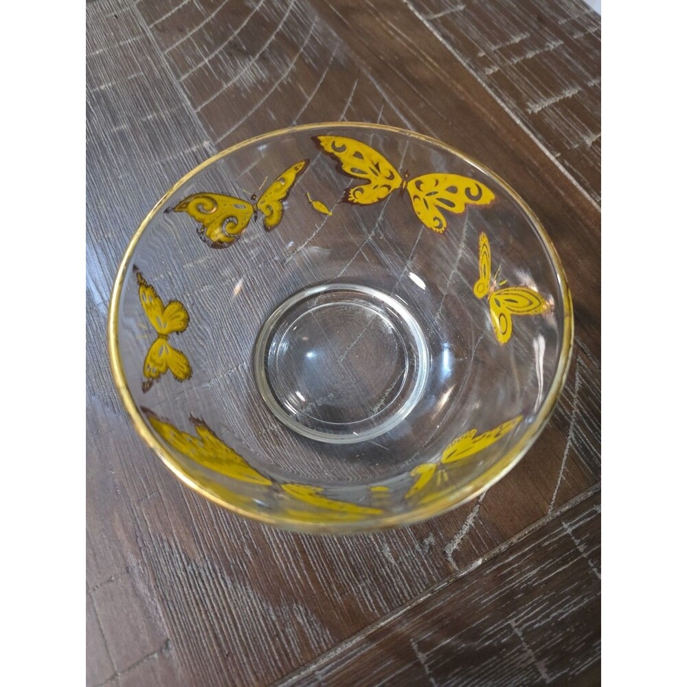 Culver Mid-century Modern 22k Gold Butterflies Bowl RARE